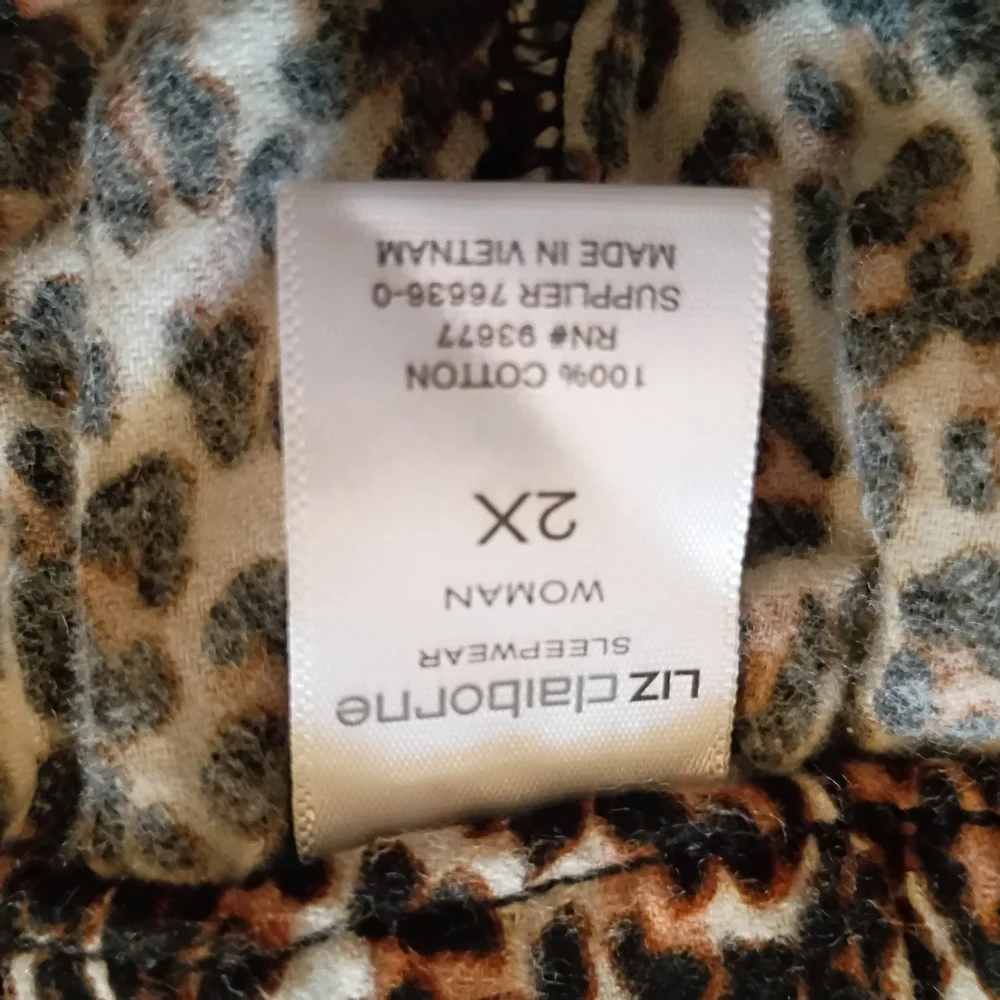 Liz Claiborne Women's Leopard Print Pajama Pants‎ Pants Sz 2X